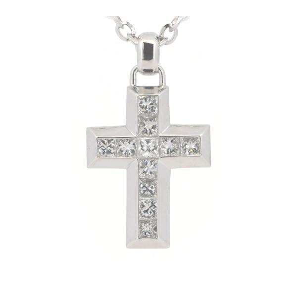 Vandome Aoyama 0.55ct Diamond Cross Necklace, K18 White Gold for Women, Preloved  in Great Condition