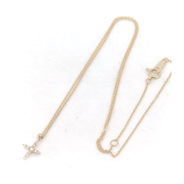 VANDOME AOYAMA Diamond Cross Necklace in Yellow Gold K18YG for Women (Used)
