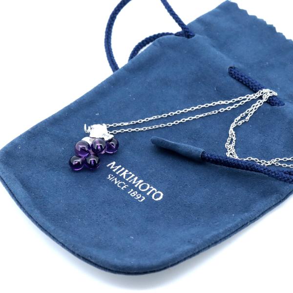 Mikimoto Amethyst Pearl Necklace K18WG 5.6mm in Great Condition