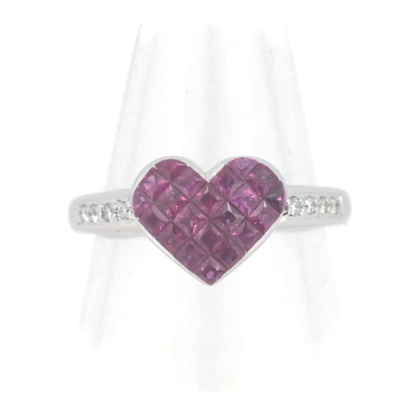 Masumi Kasahara Ruby & Diamond Ring, Size 11, 18K White Gold, Women's, Silver in Great Condition