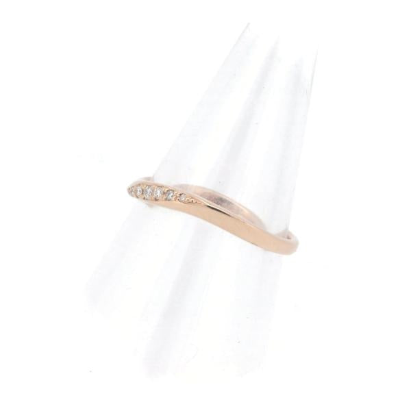 Kumikyoku 0.04ct Diamond Ring of K18 Pink Gold, Size 11 for Women