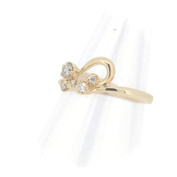 Charite Women's Yellow Gold K18 Diamond Ring with 0.15ct Diamond, Size 8, Gold