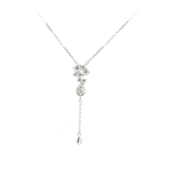 K18WG White Gold Diamond Necklace 38-42cm in Great Condition