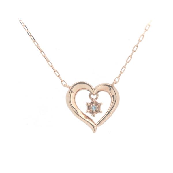 [LuxUness]  YONDO C Diamond and White Stone Necklace in K10 Pink Gold for Women - Christmas 2019 Edition - Used in Excellent condition