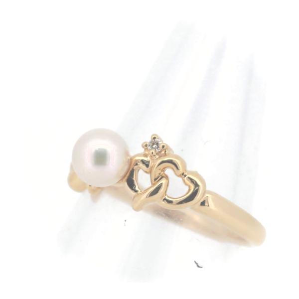 Tasaki 18k Gold Diamond Pearl Ring Metal Ring in Excellent condition