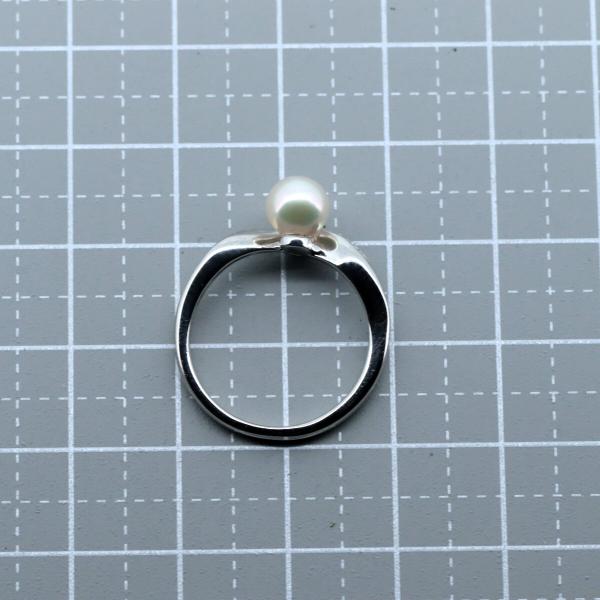 Tasaki PT900 Platinum Pearl Diamond Ring 11.5 in Great Condition