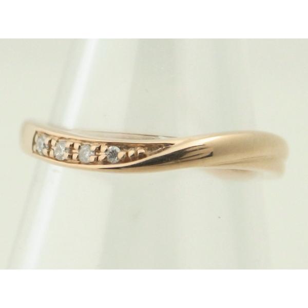 4℃ Ladies Diamond Ring, Size 8, K10PG Pink Gold [Pre-owned]