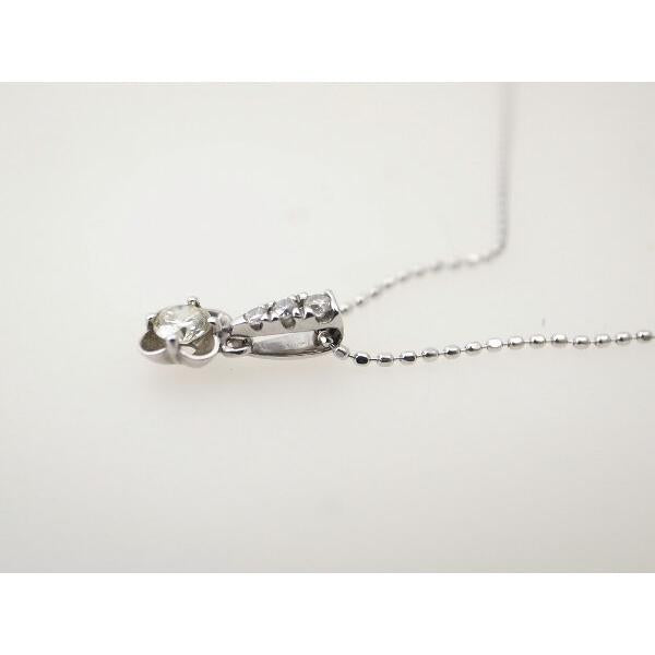 4℃ Flower Diamond Necklace in K18 White Gold - Silver for Women