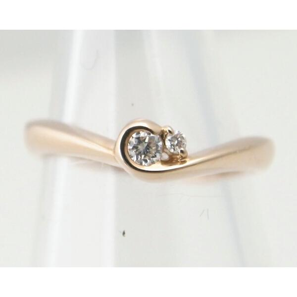 Star Jewelry - Unique 2P D0.06ct Diamond Ring in K18 Pink Gold, Size 7, Gold for Women (Pre-owned)