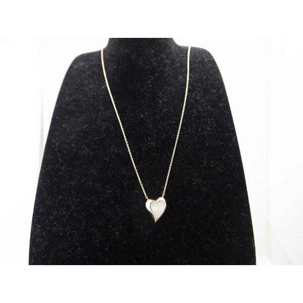 Star Jewelry Shell Heart Necklace, K18 Yellow Gold for Women in Very Good Condition