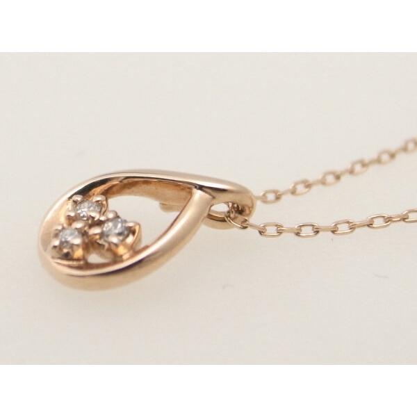 Canal 4℃ Ladies Diamond Necklace Crafted in K10 Pink Gold