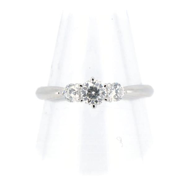 D&D144 Platinum PT900 Ladies Diamond Ring Size 7 with 0.23ct & 0.16ct Diamonds (Used/Silver)