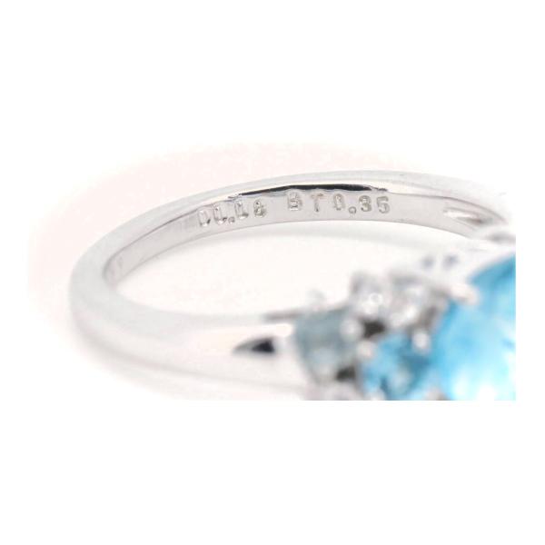 HANA Blue Topaz Diamond Ring 1.77ct, Size 11.5 in K18 White Gold for Women (Pre-owned) in Great Condition