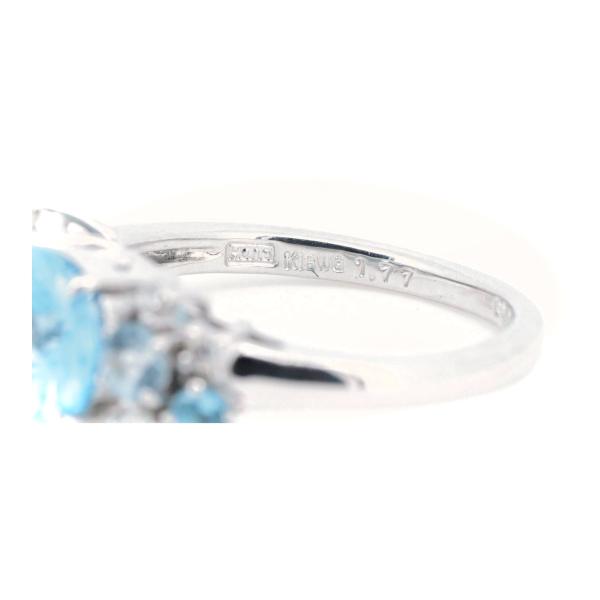 HANA Blue Topaz Diamond Ring 1.77ct, Size 11.5 in K18 White Gold for Women (Pre-owned) in Great Condition