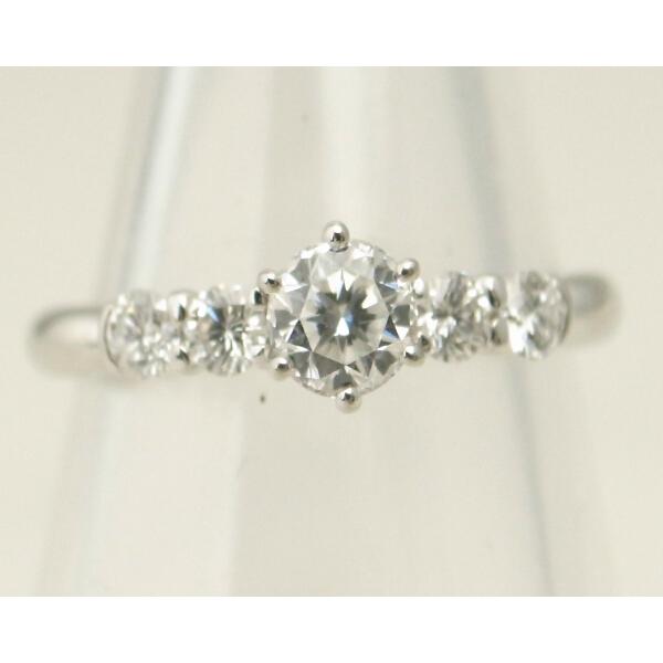 D&D144 Platinum PT900 Ladies Diamond Ring Size 9 with 0.31ct & 0.22ct Diamonds (Used/Silver)