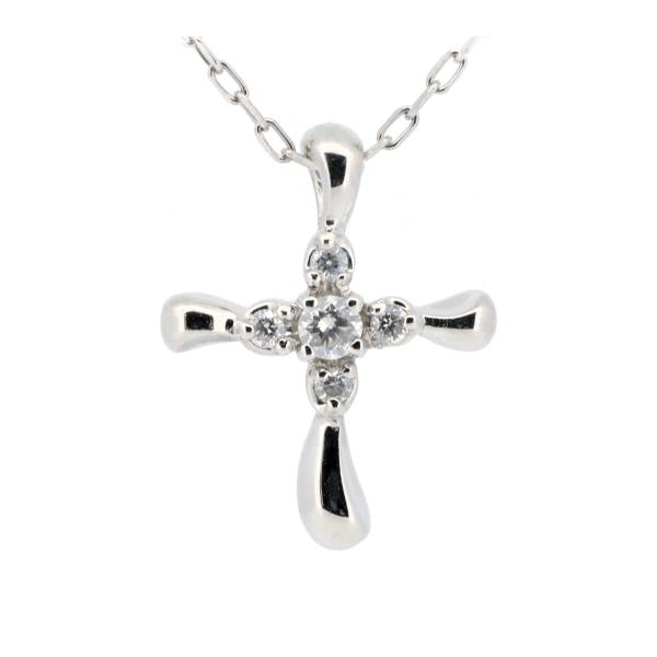 4℃ Cross-Motif Diamond Necklace in PT850 Platinum, Ladies' Jewelry