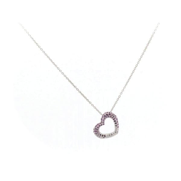 Ponte Vecchio Emozione Pink Sapphire & Diamond Necklace, S0.74ct & 0.16ct, Crafted in K18 White Gold, Ladies, Preowned