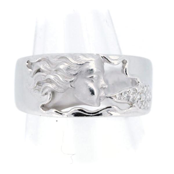 Carrera y Carrera Diamond Ring with Female Face Motif, Size 10, Ladies, K18 White Gold, Carrera y Carrera Pre-owned