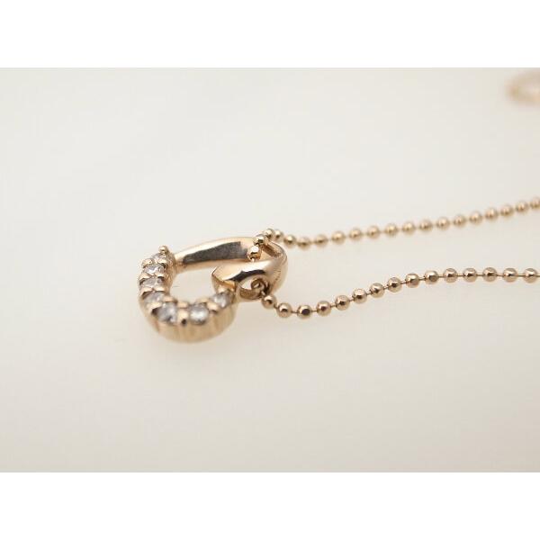 4℃ Heart-Motif Diamond Necklace in K18 Pink Gold, Ladies' Jewelry