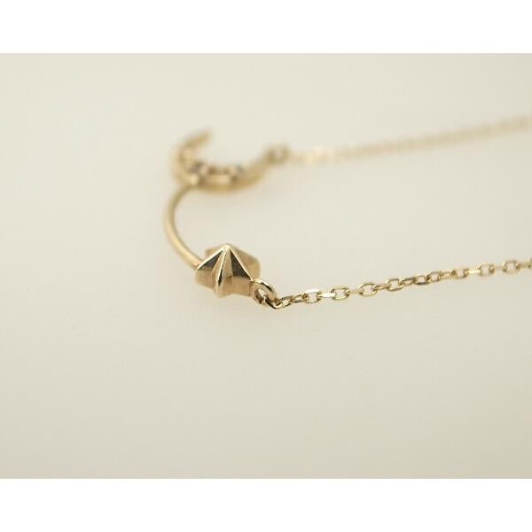 Ete Moon and Star Motif Necklace, K10YG - K10 Yellow Gold, Women's, Ete [used] in Great Condition