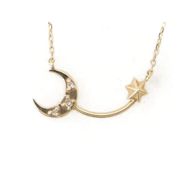 Ete Moon and Star Motif Necklace, K10YG - K10 Yellow Gold, Women's, Ete [used] in Great Condition