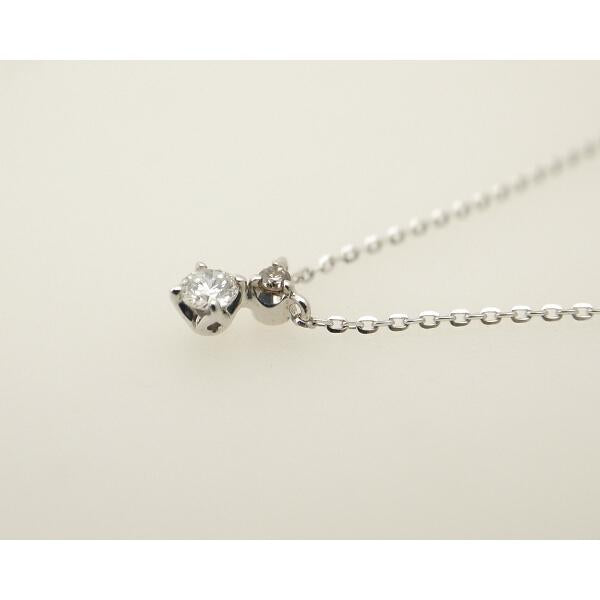 [LuxUness]  YONDO C Diamond Necklace in K10 White Gold for Women - Used in Excellent condition