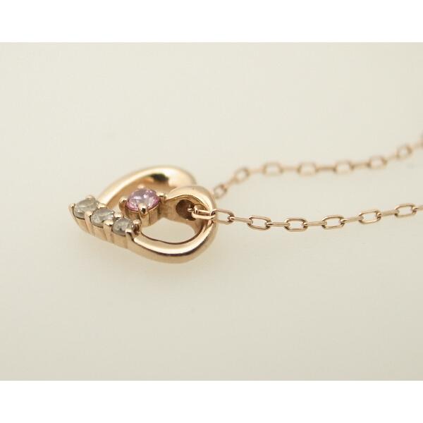 Pre-owned 4℃ Women's Necklace with Colored Stone on K10 Pink Gold