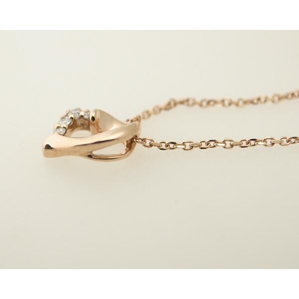 Canal 4℃ Feminine Diamond Necklace with K10 Pink Gold detailing