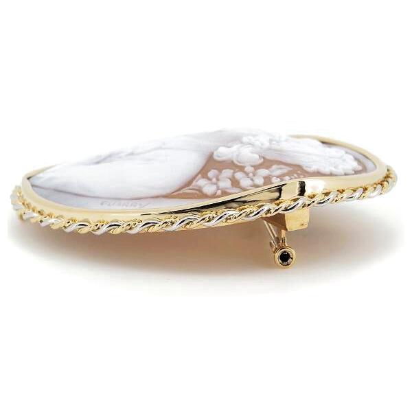 [LuxUness]  Antonio Guaracino Shell Cameo Brooch in K18 Yellow Gold & Platinum PT900 for Ladies in Excellent condition