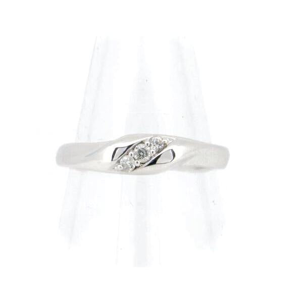 [LuxUness]  4°C Elegant Women's Diamond Ring Size 12 in K18 White Gold in Excellent condition