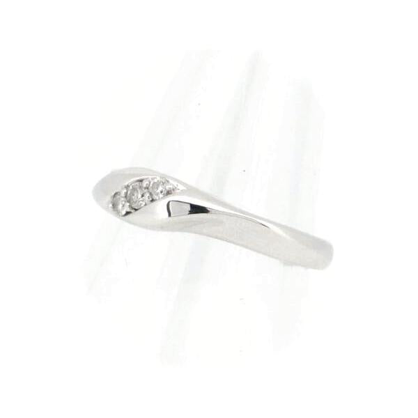 4°C Elegant Women's Diamond Ring Size 12 in K18 White Gold in Great Condition