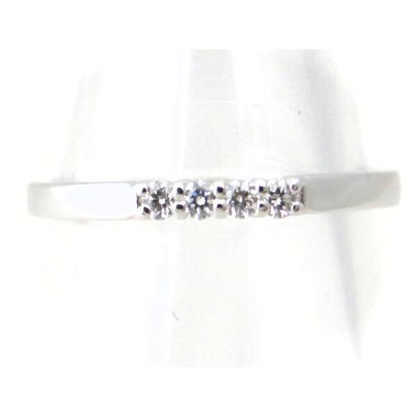 Diamond Ring, Ring Size 11, 0.07ct Diamond, K18 White Gold Material, Silver, Women's Pre-owned