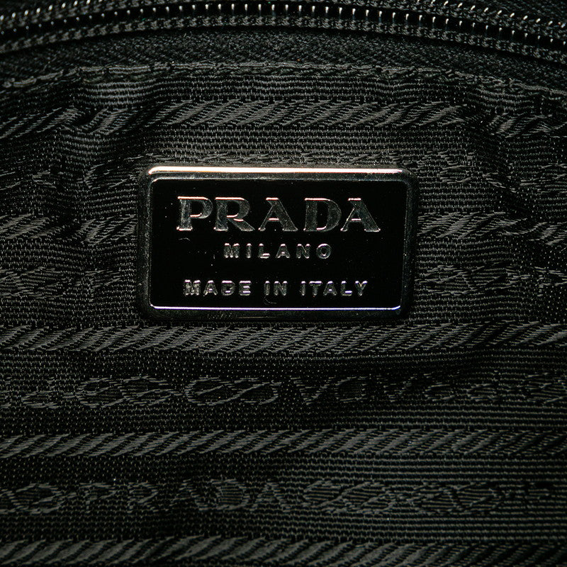 Prada Nylon Triangle Logo Plate Shoulder Bag