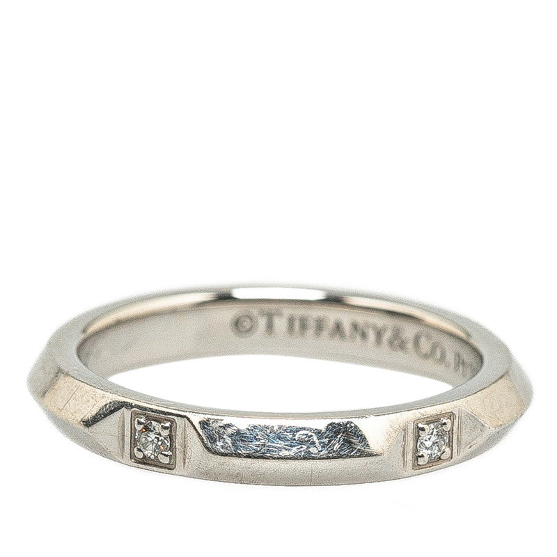 Tiffany & Co True Band Ring 5P Diamond Pt950 Platinum in Great Condition