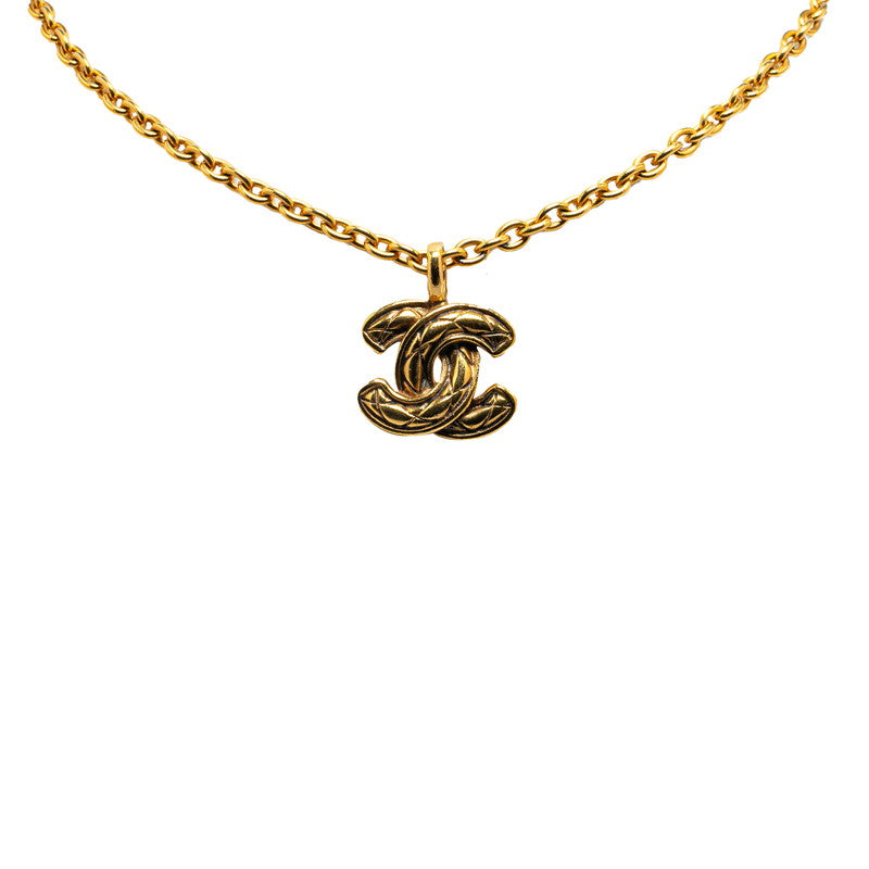 Chanel Matelasse Coco Mark Necklace Gold