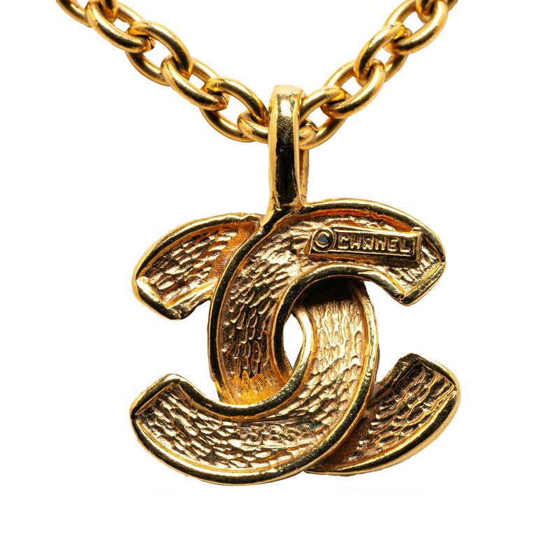 Chanel Matelasse Coco Mark Necklace Gold