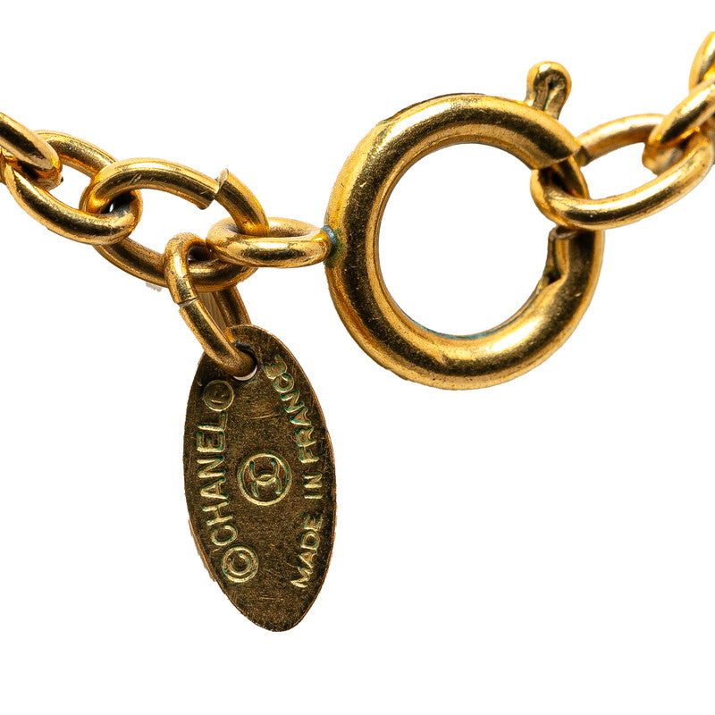 Chanel Matelasse Coco Mark Necklace Gold