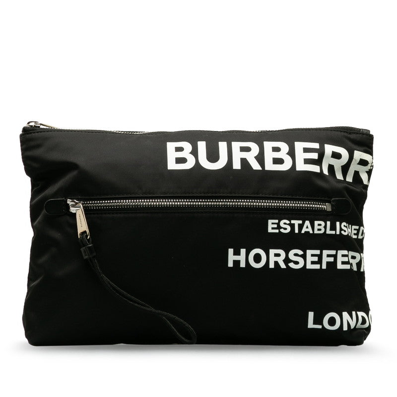 Burberry Nylon Logo Clutch Bag 8014756 in Very Good Condition