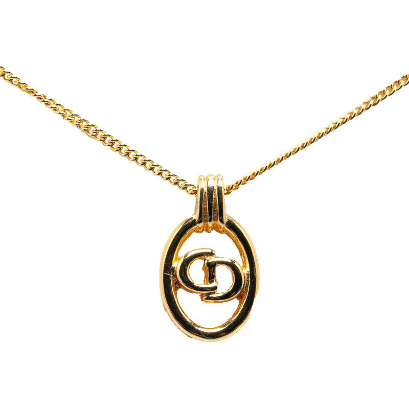 Dior CD Logo Circle Necklace Gold