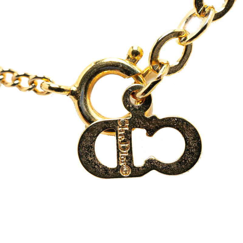 Dior CD Logo Circle Necklace Gold