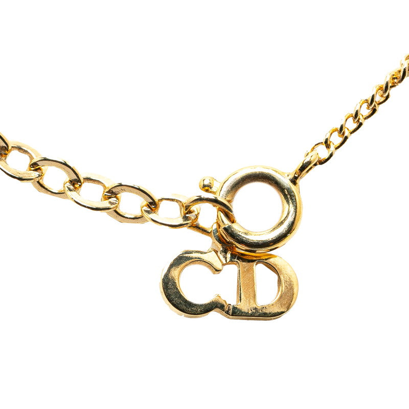 Dior CD Logo Circle Necklace Gold