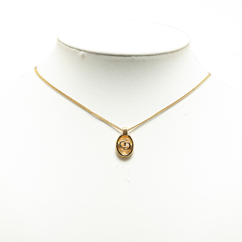 Dior CD Logo Circle Necklace Gold