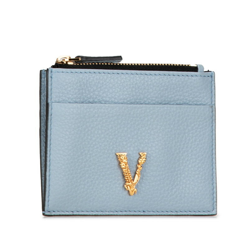 Versace Virtus Leather Card and Coin Case Light Blue in Great Condition