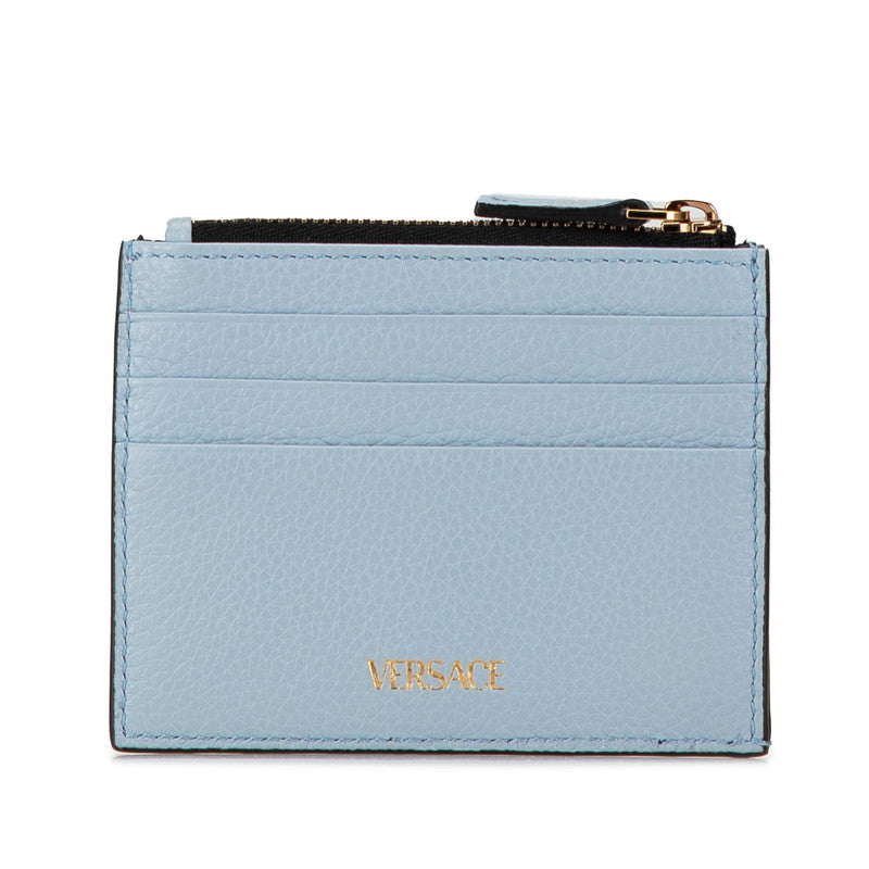 Versace Virtus Leather Card and Coin Case Light Blue in Great Condition