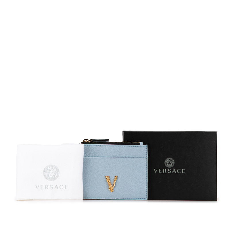 Versace Virtus Leather Card and Coin Case Light Blue in Great Condition