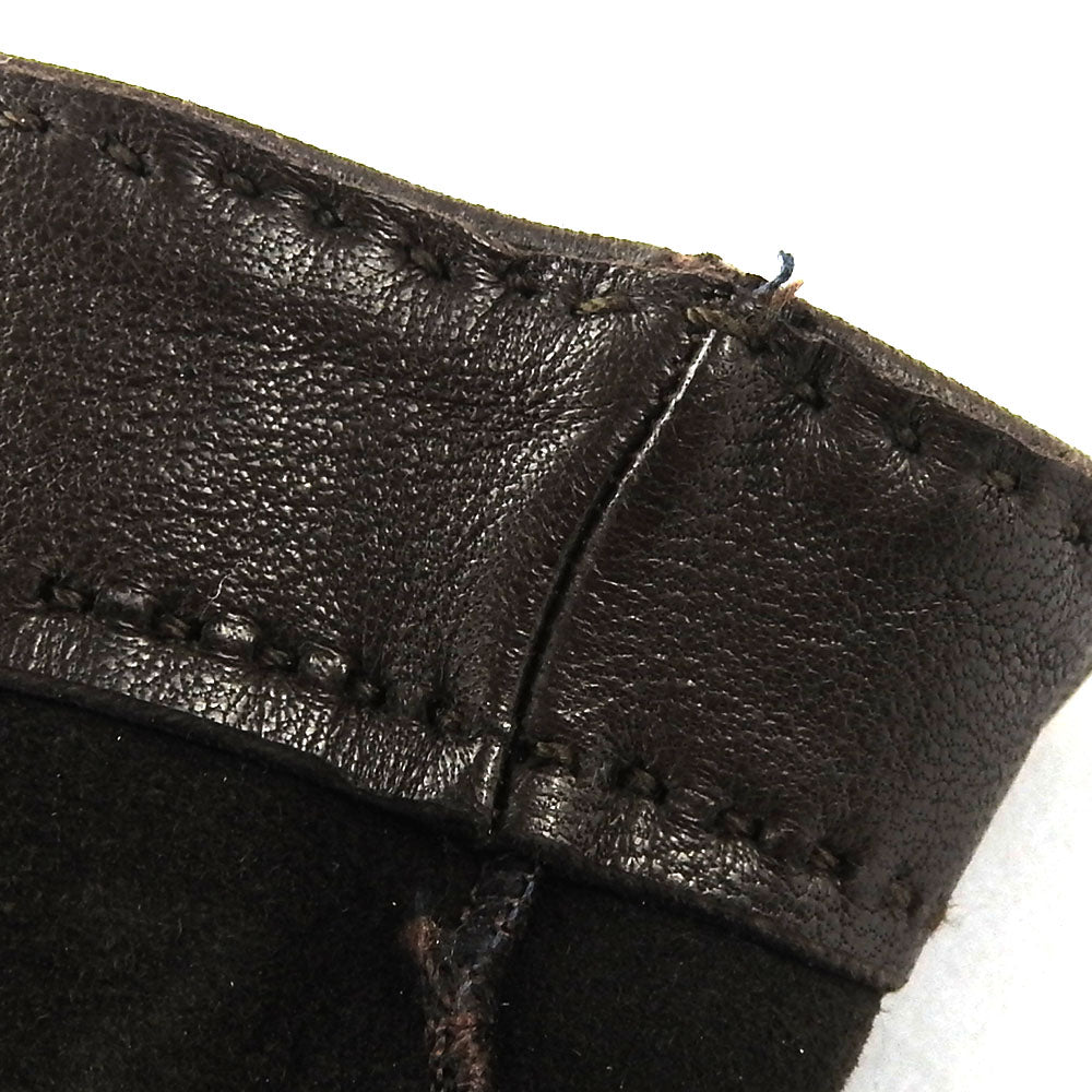 Hermes Lamb Leather Gloves Dark Brown