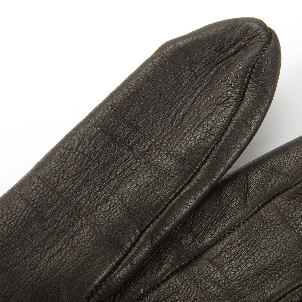 Hermes Lamb Leather Gloves Dark Brown