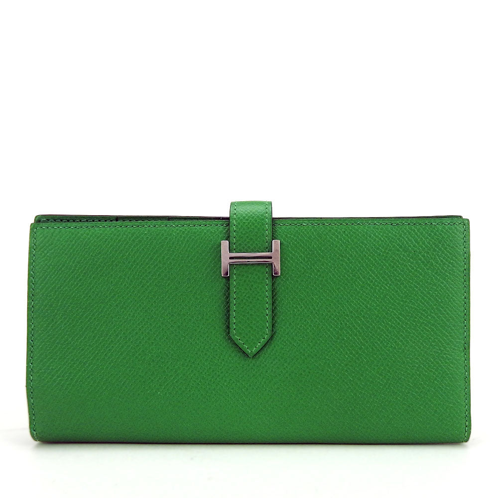 Hermes Bearn Epsom Bamboo Green Bifold Wallet