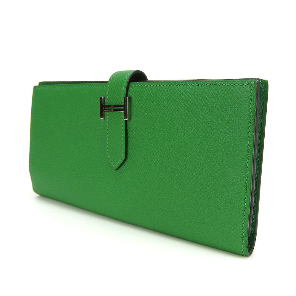 Hermes Bearn Epsom Bamboo Green Bifold Wallet