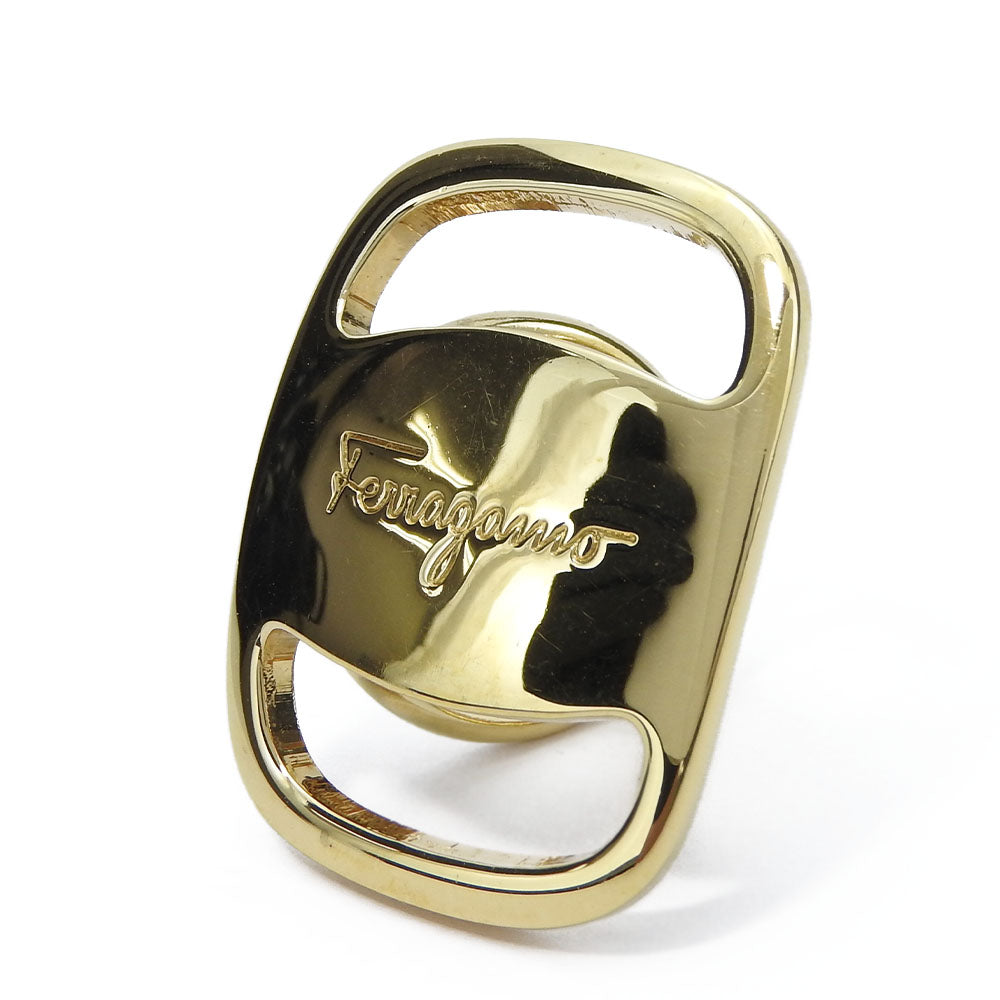 Salvatore Ferragamo Metal Scarf Ring Gold